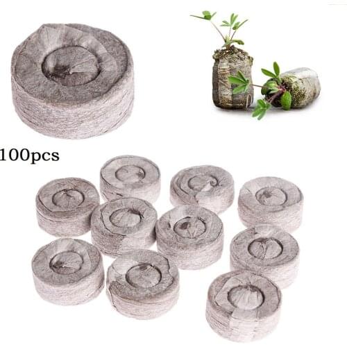 100pcs Peat Pellets Plant Seedling Soil Blocks Starting Plugs Garden Tools for Indoor Home Gardening Greenhouse 30mm