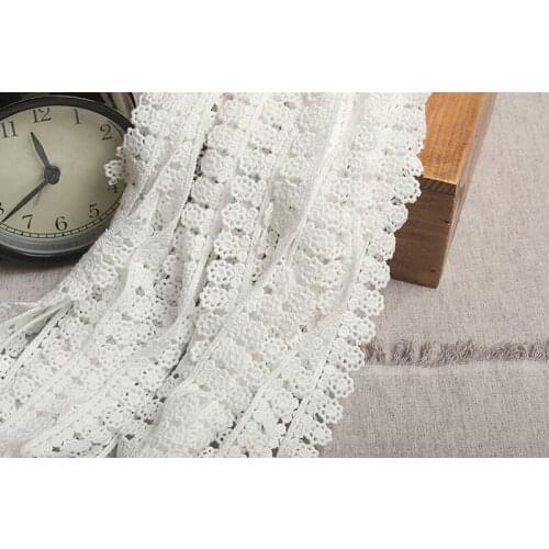 20Yards Small Flower Beautiful 2cm Boutique Lace Fabric Ribbon Border Trim Water Soluble Sewing Material Craft YY840