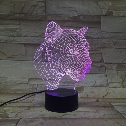 Acrylic 3D Nightlight LED Touch Switch Leopard Lamp Animal Nightlight Boys Birthday Holiday Gift Kids Bedroom Atmosphere Decor