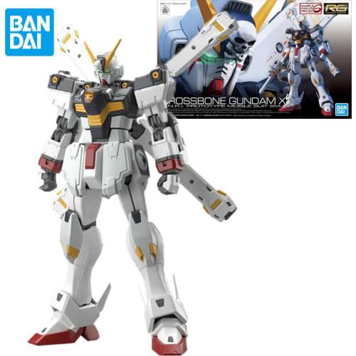 Bandai Original Gundam 1/144 RG 31 Crossbone Gundam X1 Anime Figures Assembly Robot Model Kits Action Figure Kids Toys for Boys