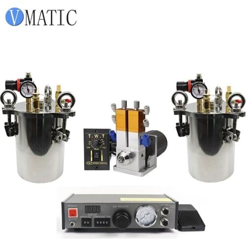 Free Shipping Fedex Express Automatic Glue Dispensing Machine + 2 Pcs 2L Pressure Tank + Electrical Dynamic Dual Valve