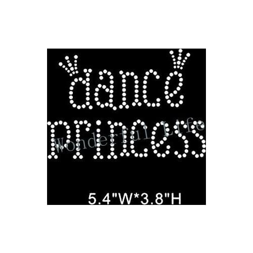 Free Shipping hot fix dance words princess nice image for you hotfix rhinestone iron on transfers design for kids