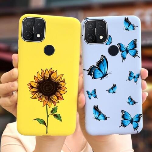 Phone Cases For Oppo A15 Case CPH2185 Flower Soft TPU Back Cover For Oppo A15S A15 S OppoA15 Case 6.52'' Shockproof Funda Bumper