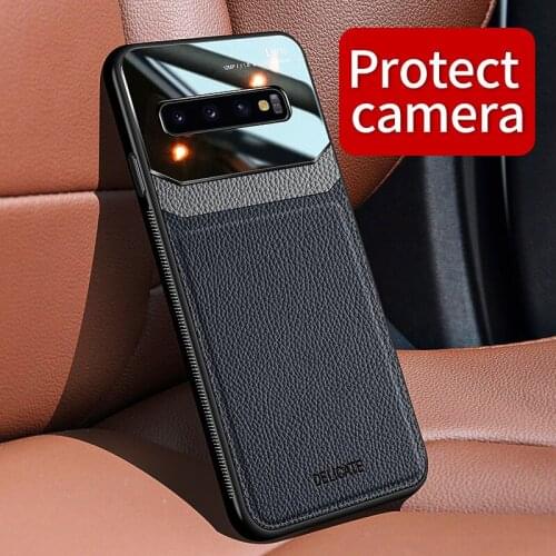 For Samsung Note 10 20 Ultra Case Silicone Bumper Leather Glass Cover Back Case for Samsung Galaxy Note 8 9 10 Plus Note20 Ultra