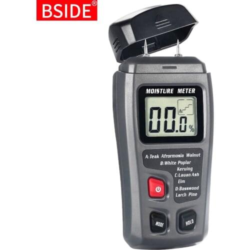 BSIDE Digital Wood Moisture Meter Professional 0~99.9% Timber Hygrometer Portable Tool EMT01 with Large LCD Display EM10