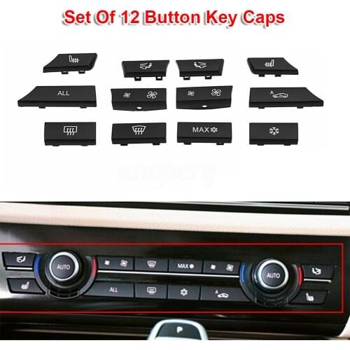 For BMW 5 Series F07 2008-2013 Touring 2009-2013 6 Series F06 F12 F13 Set New 12 Button Key Caps Repair Kit A/C Heater Switch