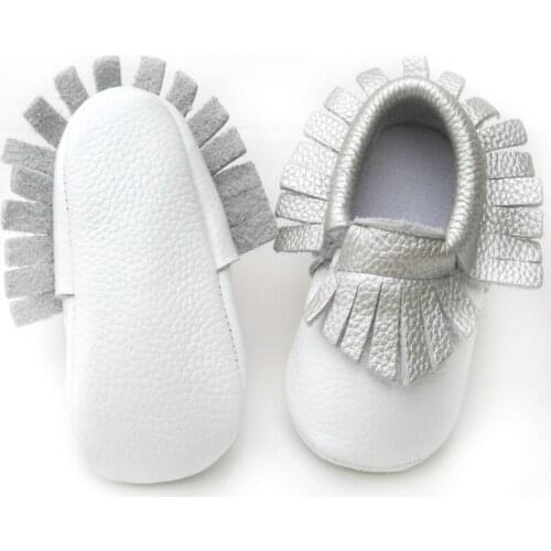 Girls and boys first walker silver fringe baby shoes cow leather baby moccasins shoes kid shoes colorful shoes baby schoenen
