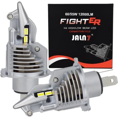 JALN7 Fighter H4 LED Headlight Bulb HS1 HB2 12V 60/55W Car Motorcycle Light Hilo Beam Auto Lamp 6500K Super White Yellow 3000K