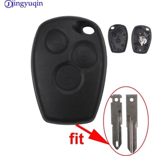 Jingyuqin 3 Buttons Replacement Remote Key Shell Cover FOB Case for Renault Logan Sandero Clio Fluence Vivaro Master Traffic
