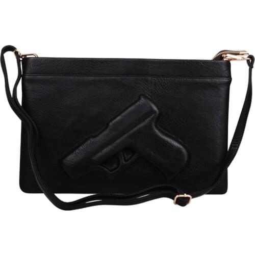3D Print Gun clutch purses Leather Handbags women evening clutches Designer Party woman shoulder bags ladies Envelope hand bag