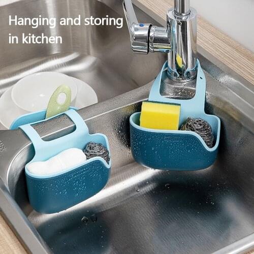 Kitchen Sink Rack Rag Sponge Storage Rack Hanging Faucet Drain Basket Soap Holder Organizer Bathroom Kitchen Sink Accessories