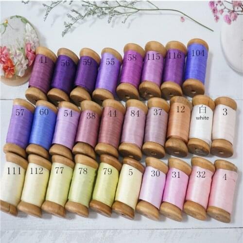 7mmX10m/roll by woodenspool 88colors for you choose 100% pure silk embroidery ribbon thin taffeta silk ribbon