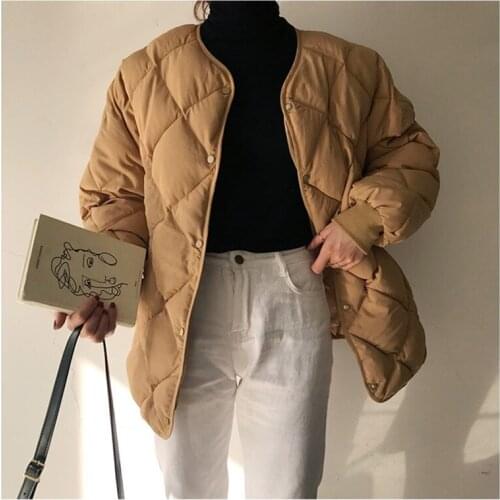 LMQ New 2020 Office Fashion Casual Winter Windbreaker Coat Women Warm Loose Cotton Coats Long Sleeve Outerwear High Quality