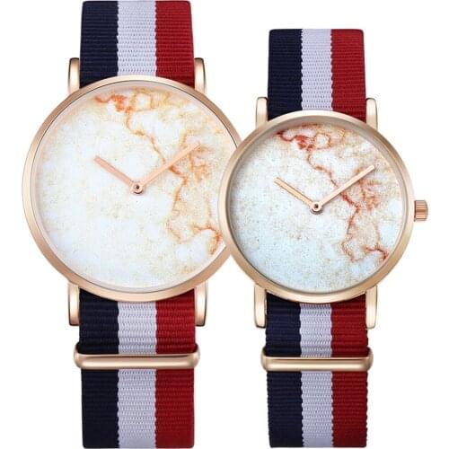 CAGARNY Men Watch Casual Nylon Strap Bracelet Gold Wristwatch Fashion Gifts For Lovers Male Quartz Clock Female Couple Watches