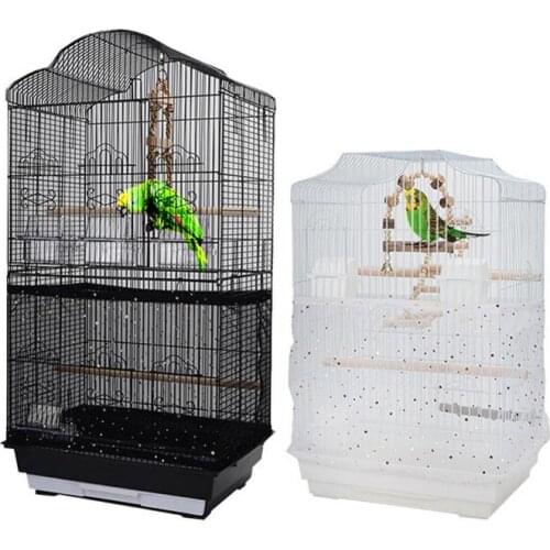 Nylon Mesh Bird Parrot Cover Soft Easy Cleaning Mesh Birdseed Net Guard For Length 35-46cm Bird Cage Seed Catcher Guard