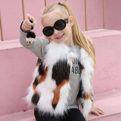 Plush vest jacket Kid Baby Girl Autumn Winter Wool Blend Waistcoat Thick Coat Warm Outwear Clothes Faux fur vest Thick warm M5
