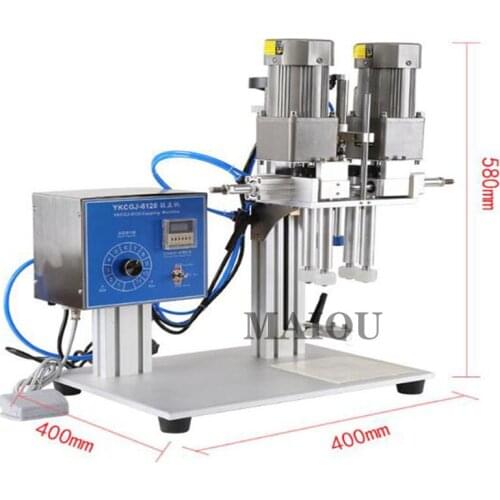 220VSemi-Automatic Desktop Liquid Soap Shampoo Plastic Glass Bottle Duckbill Screw Cover Capping Commercial Packing Machine