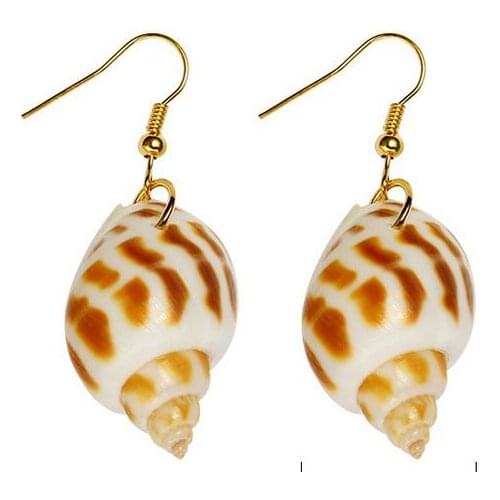 Simple Beautiful and fashionable natural sea conch of Dongfeng snails shaped shellf jewelry Brincos Ohrringe Phone Earrings
