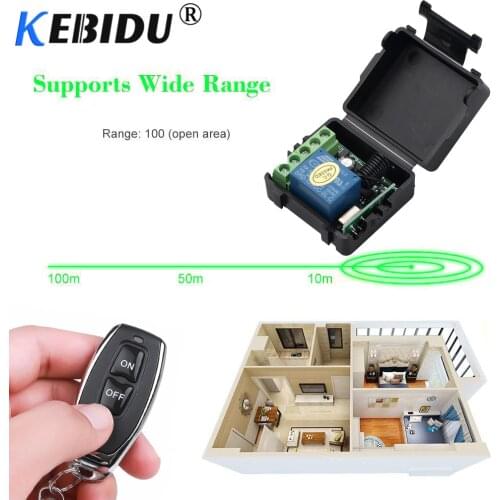 Kebidu 12V RF Transmitter Switch 433Mhz Remote Controls With Wireless Remote Control Switch Light Relay Receiver Module 1PCS
