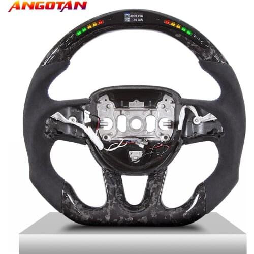Modification of steering wheel Real Forged Carbon Fiber LED Carbon Steering Wheel Fit For Dodge Muscle car