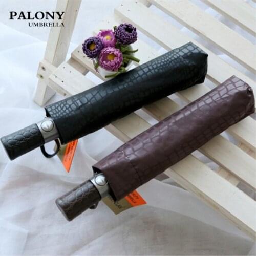 PALONY Three-Folding Full Automatic Snake Pattern Fashion Pattern High Quality Womens and Mens Sunny and Rainy Umbrella