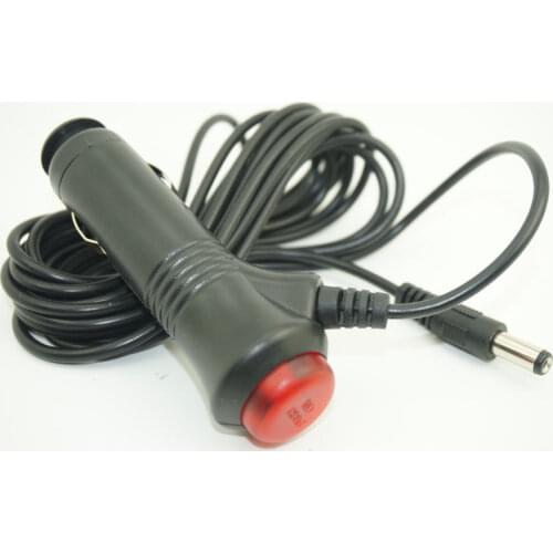 LED Fuse Male Cigarette Lighter to 5.5mm x2.1mm Male DC Plug 3M Car Charge Cable