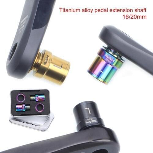 One Pair Titanium Ti Alloy Bike Pedal Axle Extenders Bicycle Pedal Extension Bolts Spacers 16mm/20mm For MTB Road Bicycle Pedals
