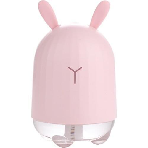 Cute Rabbit Humidifier USB Cool Mist Humidifier 220ml Aroma Essential Oil Diffuser With Light For Home Car