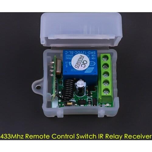1 Channel 433MHz RF Remote Control Switch DC 12V Wireless Relay Module Heterodyne Receiver for Car Garage Door Electric door