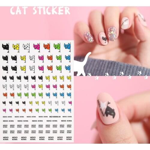 1 sheet 3d Nail Art Sticker Adhesive Sticker Decals Tool DIY Nail Decoration colorful CATletter Nail Art Tattoo Decoration Z0232