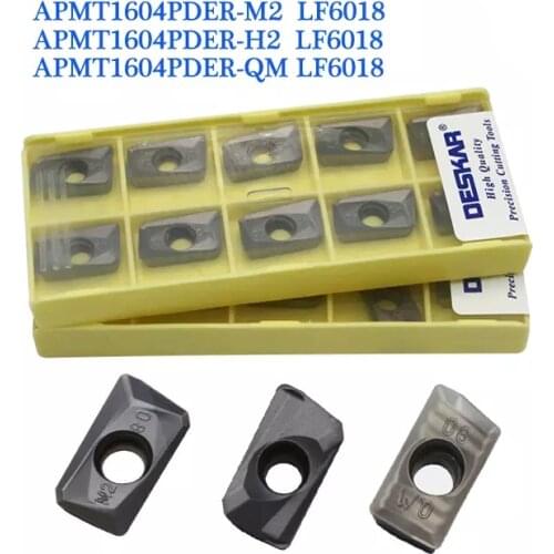 10pcs APMT1604 PDER M2 H2 QM LF6018 Carbide Insert DESKAR APMT 1604 Blade Lathe Cutter Tool CNC Milling Tool For Stainless steel