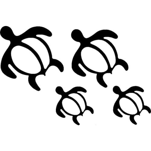 16.5cm*10.9cm Sea Turtle Fashion Car Styling Motorcycle Car Sticker Black/Silver S3-5531