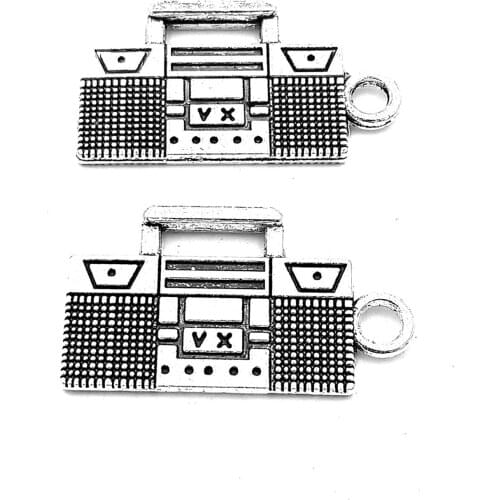 30pcs Radio charms pendant 13x23mm antique silver ornament accessories jewelry making DIY base material
