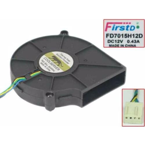Firstd FD7015H12D DC 12V 0.43A 75x75x15mm 4-Wire Server Cooling Fan