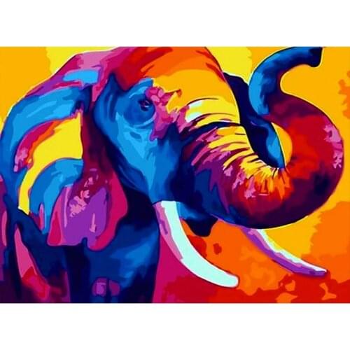 40x50cm Frameless Painting By Numbers Animals Elephant On Canvas Pictures By Numbers Home Decoration DIY minimalism Style