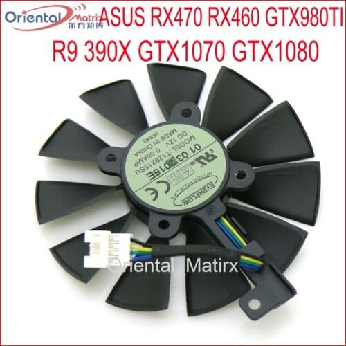 Free Shipping T129215SU 12V 0.5A 87mm For ASUS Strix RX470 RX460 GTX980TI R9 390X GTX1080 Graphics Card Cooling Fan