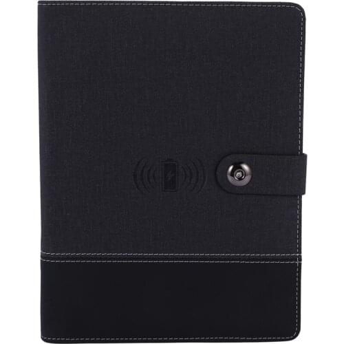 Business Note Book Multi Functional A5 Power Book 8000 MAh Power Bank Qi Wireless Charging Note Book Binder Spiral Diary Planner
