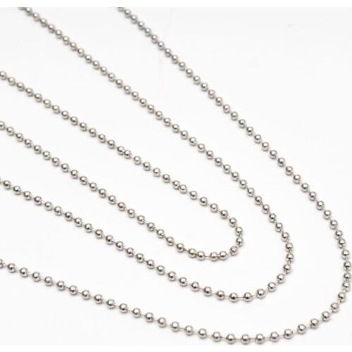 10 pcs / lot Bead Chain necklace 60cm alloy Round Beads Long Chain Necklaces