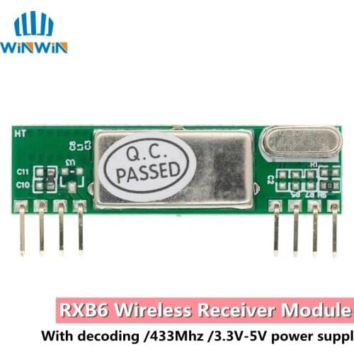 DC3V-5.5V RXB6 433Mhz RF Superheterodyne Wireless Receiver Module for Arduino/ARM/AVR