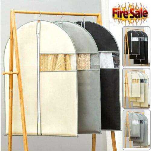 Breathable Dust Cover Hanging Garment Coat Clothes Protector Bags Damp-proof Foldable Storage Bags Dust Cover