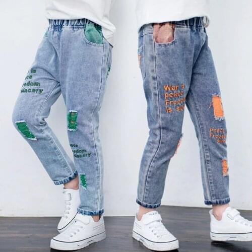 IENENS 3-15Y Kids Child Girls Jeans Clothes Infants Baby Girl Denim Casual Long Pants Children Fashion Elastic Waist Trousers