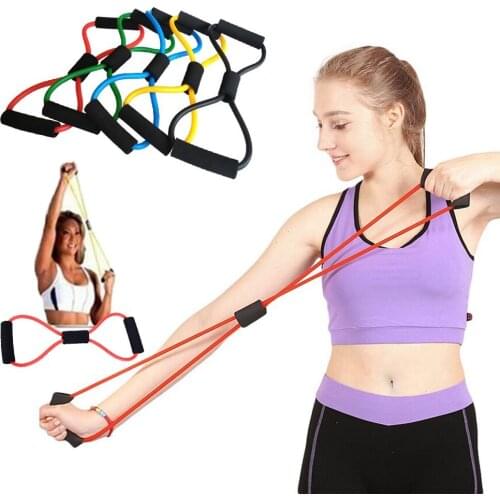 Elastic Gym Fitness Yoga Resistance Band Sport Workout Rubber Loop Pull Rope Chest Expander Exercise Stretch Belt Yoga Latex