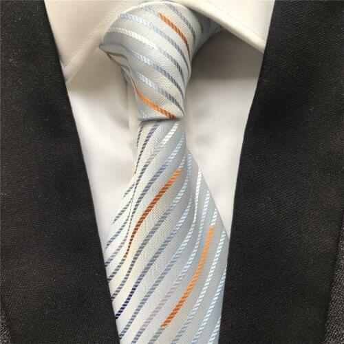 10 cm Width New Design Mens Ties Jacquard Woven Neck Tie Light Blue Fashion Striped Necktie Corbatas