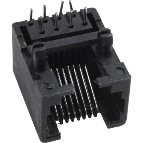 Hot 20pcs RJ45 8P8C Computer Internet Network PCB Jack Socket Black