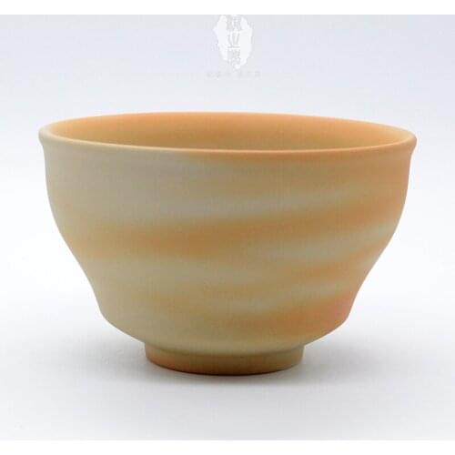 Coarse pottery matcha bowl without glaze fire mark Japanese style antique ceramic tea ceremony tea cup set teaware