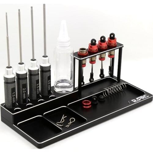 RS-RC Aluminum Alloy Tool Storage Rack Screwdriver Tools Bracket Scissors Pliers Knife Storage Holder Tool Socket for RC Model