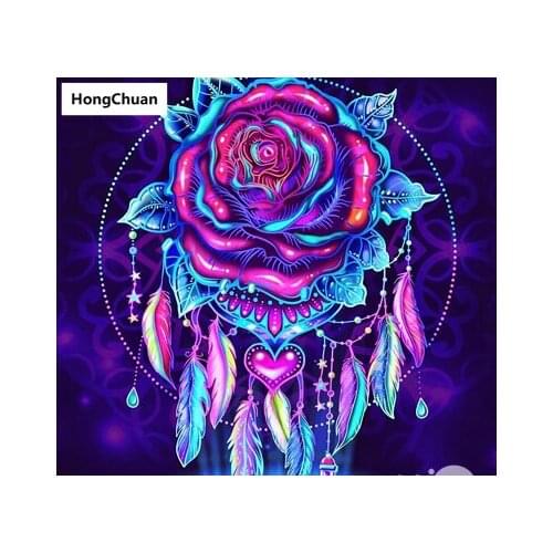 Wind chimes flowers 5D DIY full square/round diamond painting, diamond embroidery, diamond cross stitch, home decoration gift