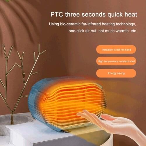 Mini Portable Space Heater Electric 800W Low Noise Household Desktop Warmer Heating Machine PTC Ceramic Electric Heater