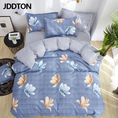JDDTON New 4pcs Bedding Set Fresh and Comfortable Style Bed Linen Duvet Cover Set AB Side Bed Sheet Set Pillowcase Cover BE076