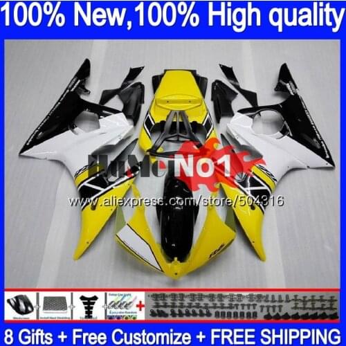 Body For YAMAHA YZF600 YZF R6 600CC YZF 600 R 6 CC 5MC.17 YZF-600 YZF-R6 2003 2004 2005 YZFR6 03 04 05 Fairings Yellow black